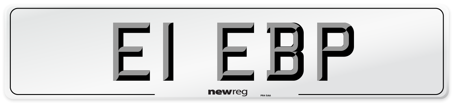 E1 EBP Number Plate from New Reg